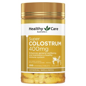 (PRE ORDER) Healthy Care Super Colostrum 400mg 200 Chewable Tablets shelf life 2yrs